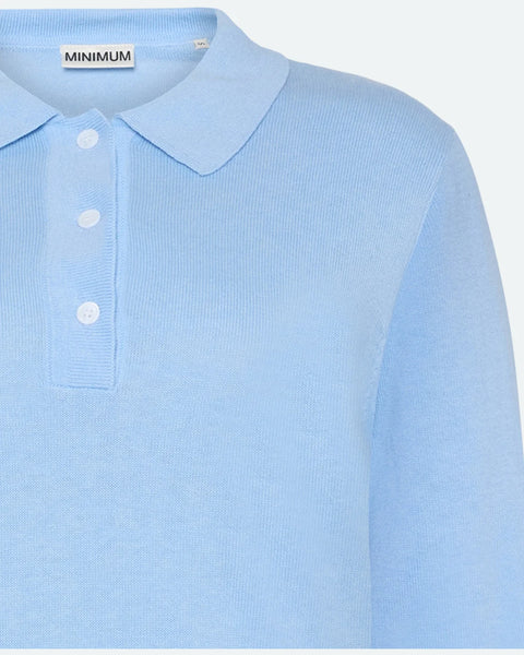 Minimum Women's Riley Polo Sweater in Light Blue