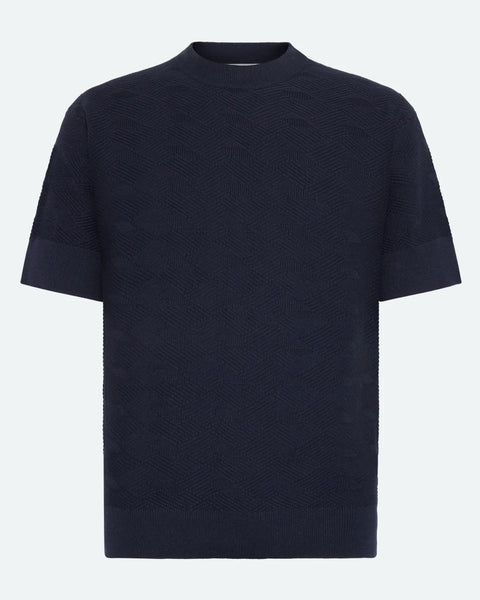 Minimum Men's Aron Short Sleeve Sweater in Sky Captain