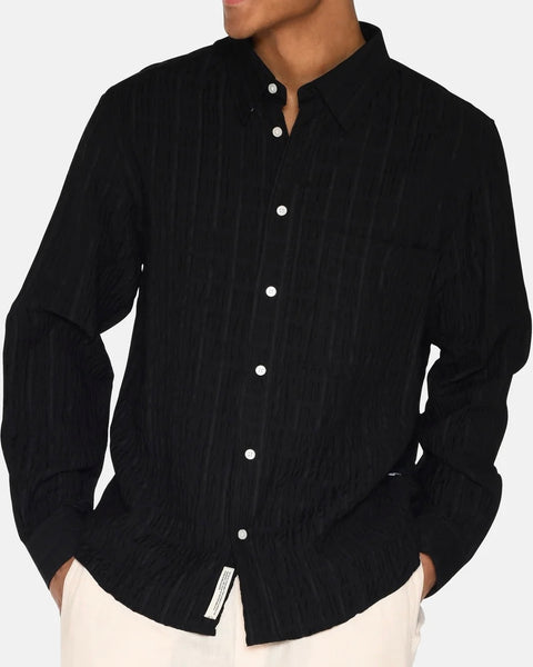 Minimum Men's Pedro Relaxed Shirt in Black