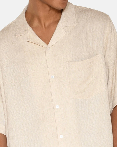 Minimum Men's Hayden Camp Shirt in Brown Rice