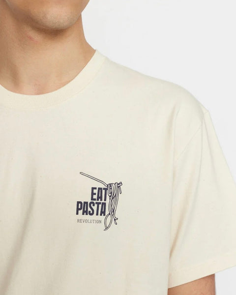Revolution Men's Eat Printed T Shirt in Off White