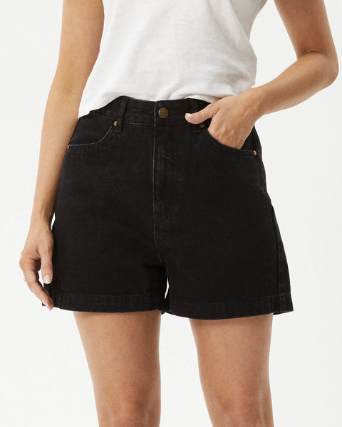 Afends Women's Seventy Threes Denim Short in Black