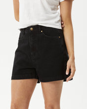 Load image into Gallery viewer, Afends Women's Seventy Threes Denim Short in Black