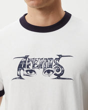 Load image into Gallery viewer, Afends Men's All Eyez Ringer Tee in White
