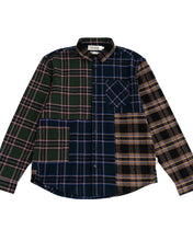 Load image into Gallery viewer, Taikan Patchwork Shirt in Tan Navy Forest
