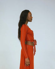 Load image into Gallery viewer, Baby Be Good Women's Softique Wrap Top in Rust