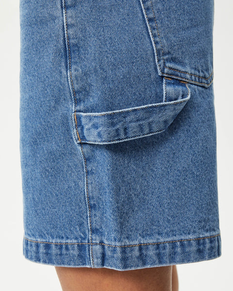 Afends Women's Emilie Workwear Short in Worn Blue