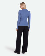 Load image into Gallery viewer, Minimum Women's Pollys Polo Sweater in Blue Horizon