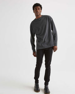Richer Poorer Men's Long Sleeve Relaxed Tee in Stretch Limo