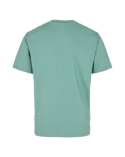 Load image into Gallery viewer, back view of the Minimum Men&#39;s Aarhus T-Shirt in Oil Blue on a ghost mannequin in front of a white background
