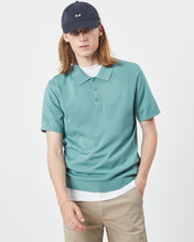 Load image into Gallery viewer, the Minimum Men's Cavli Polo in Oil Blue on a model