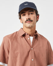 Load image into Gallery viewer, close up of the Minimum Men's Eric Shirt in Clove on a model