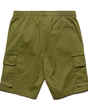 Load image into Gallery viewer,  a close up of the back of the Taikan Cargo Shorts in Olive on a white background
