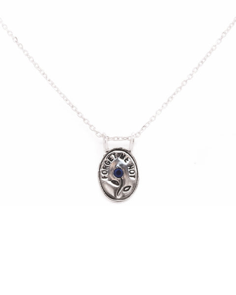 Hunt of Hounds Forget Me Not Necklace in Silver