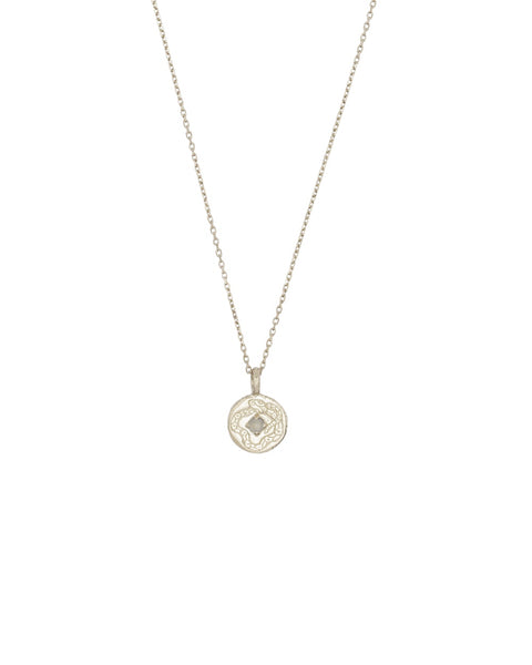 Hunt of Hounds Without End Necklace in Silver on white background