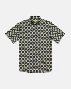 Poplin & Co Men's Printed Short Sleeve Shirt in Spanish Tile