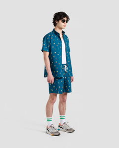 Poplin & Co Men's Printed Short Sleeve Shirt in Tropical Cacti