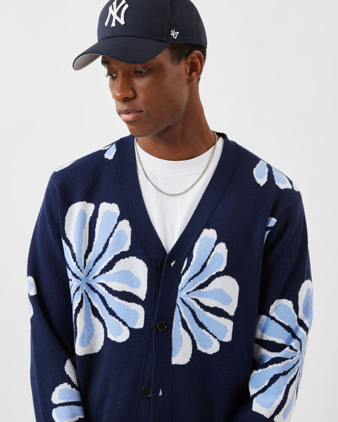 Minimum Men's Bemo Cardigan Sweater in Maritime Blue