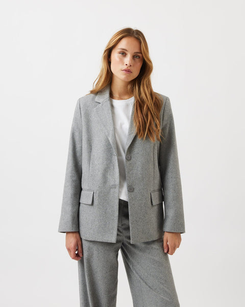 Minimum Women's Brikka Blazer in Light Grey Melange
