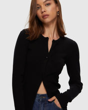 Load image into Gallery viewer, Kuwalla Tee Women&#39;s Fitted Cardigan in Black
