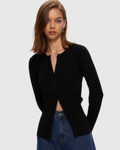 Load image into Gallery viewer, Kuwalla Tee Women&#39;s Fitted Cardigan in Black
