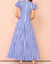 Load image into Gallery viewer, Elanora Women&#39;s Striped Maxi Dress in Blue
