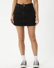 Load image into Gallery viewer, Afends Women&#39;s Georgia Denim Mini Skirt in Washed Black
