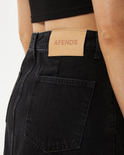 Load image into Gallery viewer, Afends Women&#39;s Georgia Denim Mini Skirt in Washed Black
