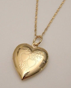 Sparrow Poppy Heart Locket Necklace