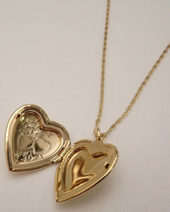 Sparrow Poppy Heart Locket Necklace