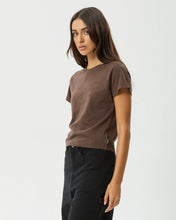 Load image into Gallery viewer, Afends Women&#39;s Carmen Baby Tee in Coffee
