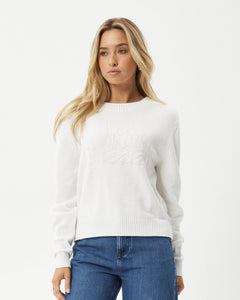 Afends Women's Inferno Crew Neck Sweater in White