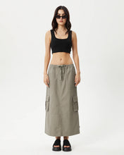 Load image into Gallery viewer, Afends Women&#39;s Tasman Cargo Skirt in Olive
