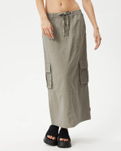 Load image into Gallery viewer, Afends Women&#39;s Tasman Cargo Skirt in Olive
