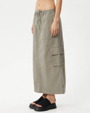 Load image into Gallery viewer, Afends Women&#39;s Tasman Cargo Skirt in Olive
