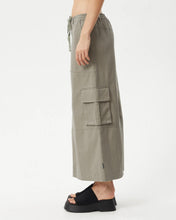 Load image into Gallery viewer, Afends Women&#39;s Tasman Cargo Skirt in Olive
