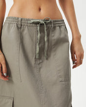 Load image into Gallery viewer, Afends Women&#39;s Tasman Cargo Skirt in Olive
