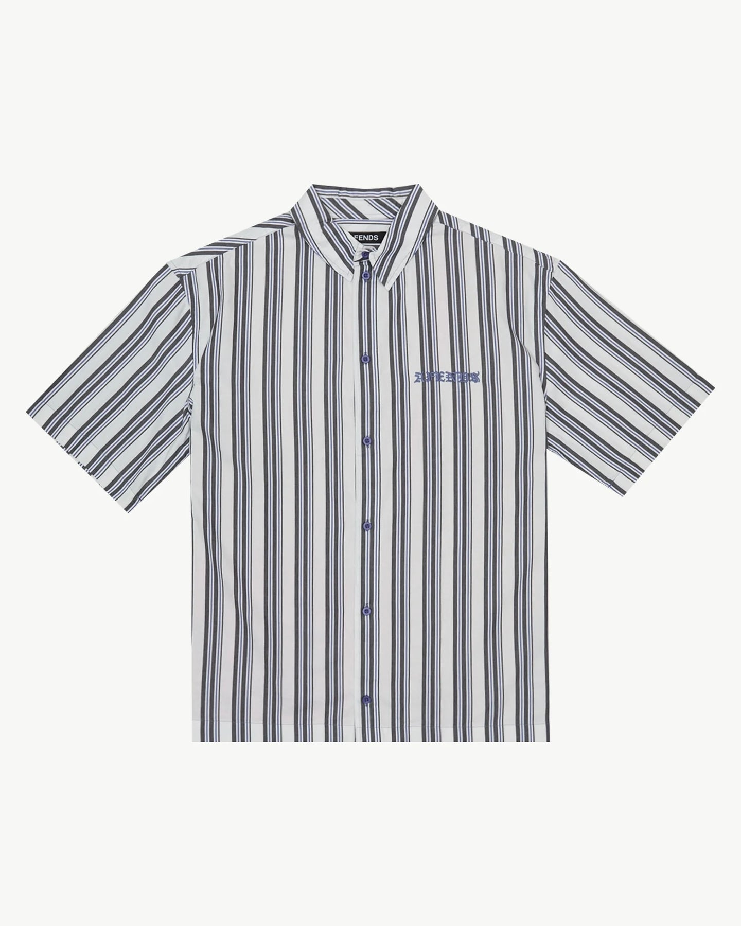 Afends Men's Lined Up Shirt in White Stripe