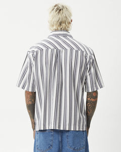 Afends Men's Lined Up Shirt in White Stripe