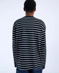 Dr. Denim Men's Caiden Long Sleeve in Double Stripe Black