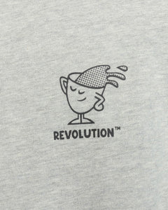 Revolution Men's Wake Up Printed Sweatshirt in Grey Melange