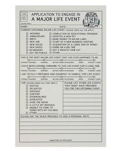 Regional Assembly of Text Life Event Application Card