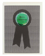 Load image into Gallery viewer, Regional Assembly of Text Merry Christmas Button Holiday Card
