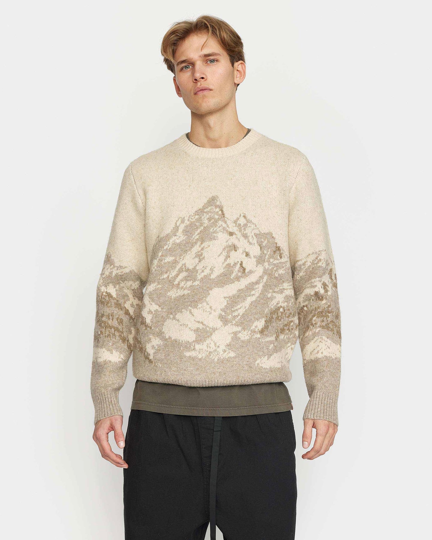 Revolution Men's Knit Sweater in Off White