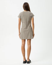 Load image into Gallery viewer, Afends Women&#39;s Gambet Tea Dress in Black and Sand Check
