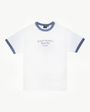 Load image into Gallery viewer, Afends Men&#39;s Byron Trip Ringer Tee in White
