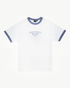 Afends Men's Byron Trip Ringer Tee in White