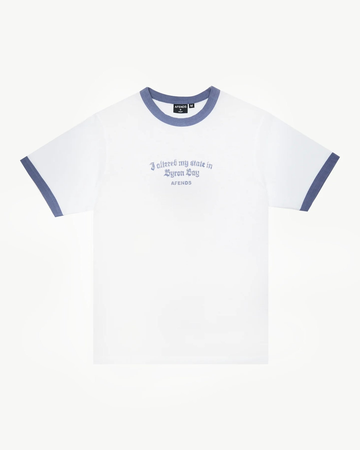 Afends Men's Byron Trip Ringer Tee in White