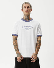 Load image into Gallery viewer, Afends Men&#39;s Byron Trip Ringer Tee in White
