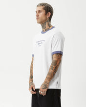 Load image into Gallery viewer, Afends Men&#39;s Byron Trip Ringer Tee in White
